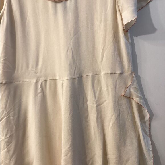 3.1 Phillip Lim Cream Flutter Sleeve Blouse Peter Pan Collar Top - Picture 6 of 13